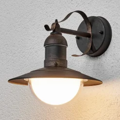 Lindby LED buiten wandlamp Clea, breedte 24 cm, metaal