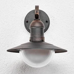 Lindby LED buiten wandlamp Clea, breedte 24 cm, metaal