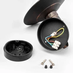 Lindby LED buiten wandlamp Clea, breedte 24 cm, metaal