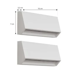 Lindby LED buiten wandlamp Appeso, lengte 22 cm, set van 2