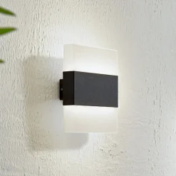 Lindby LED buiten wandlamp Branor, aluminium, antraciet, IP54