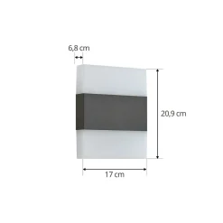 Lindby LED buiten wandlamp Branor, aluminium, antraciet, IP54