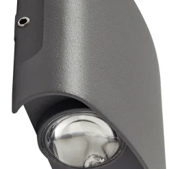 Lindby LED buiten wandlamp Ithan, 2-lamps, antraciet, metaal