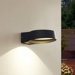 Lindby LED buiten wandlamp Jesiba, antraciet, aluminium, Ø 16cm