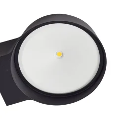 Lindby LED buiten wandlamp Jesiba, antraciet, aluminium, Ø 16cm