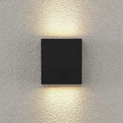 Lindby LED buiten wandlamp Ugar, 13cm, antraciet, omhoog/omlaag