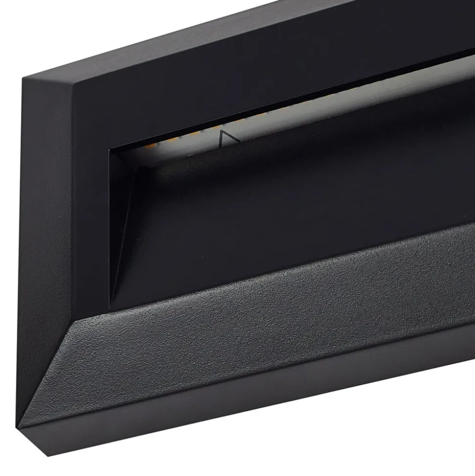 Lindby LED buiten wandlamp Peker, zwart, set van 2, PC