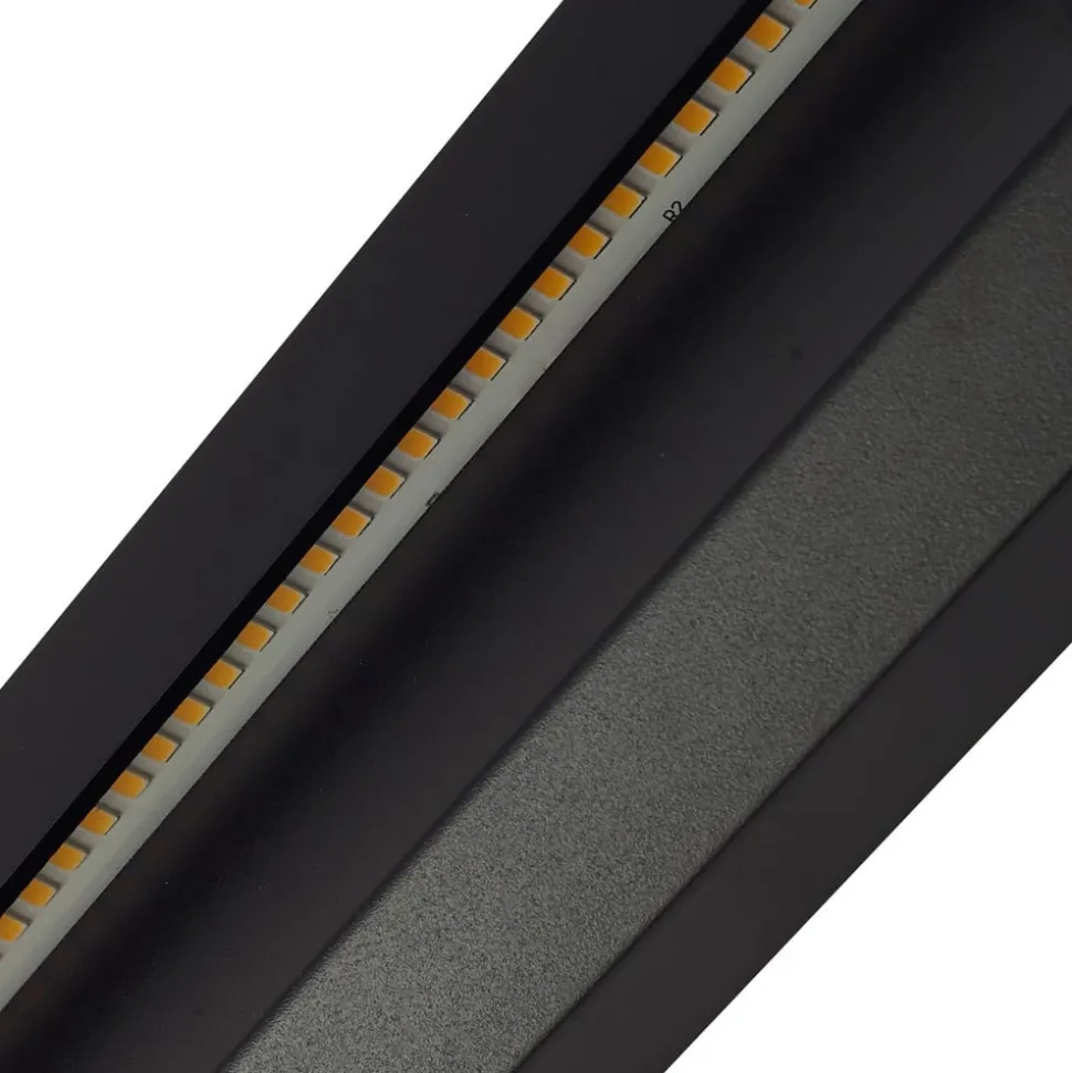 Lindby LED buiten wandlamp Peker, zwart, set van 2, PC