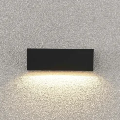 Lindby LED buiten wandlamp Jarte, 24 cm, down, grijs, IP65