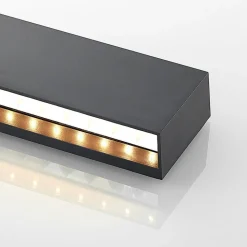 Lindby LED buiten wandlamp Jarte, 24 cm, down, grijs, IP65