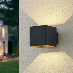 Lindby LED buiten wandlamp Esani, antraciet, omhoog/omlaag, IP54