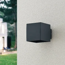 Lindby LED buiten wandlamp Esani, antraciet, omhoog/omlaag, IP54