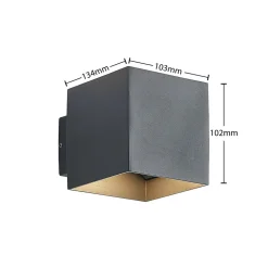 Lindby LED buiten wandlamp Esani, antraciet, omhoog/omlaag, IP54