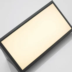 Lindby LED buiten wandlamp Abby, grijs, kunststof, IP65