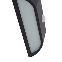 Lindby LED buiten wandlamp Siana, zwart, PC, sensor