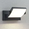 Lindby LED buiten wandlamp Sherin, draaibaar, grijs, aluminium