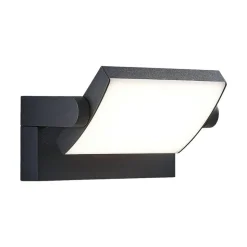 Lindby LED buiten wandlamp Sherin, draaibaar, grijs, aluminium