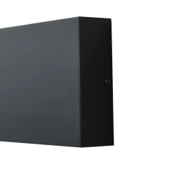 Lindby LED buiten wandlamp Jarte, zwart, metaal, 17cm, IP54