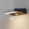 Lindby LED buiten wandlamp Maresia, sensor, antraciet