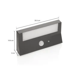 Lindby LED buiten wandlamp Maresia, sensor, antraciet
