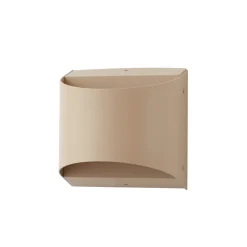 Lindby LED buiten wandlamp Lenore, beige, metaal, 13,5cm