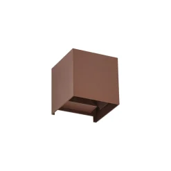 Lindby LED buiten wandlamp Nivar, hoekig, roest, metaal, IP54