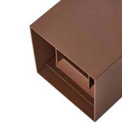 Lindby LED buiten wandlamp Nivar, hoekig, roest, metaal, IP54