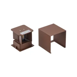 Lindby LED buiten wandlamp Nivar, hoekig, roest, metaal, IP54