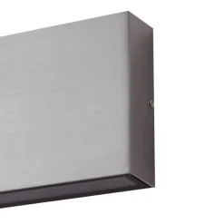 Lindby LED buiten wandlamp Jarte, grijs, metaal, 17cm, IP54