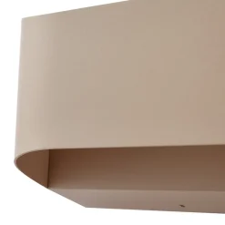 Lindby LED buiten wandlamp Lenore, beige, metaal, 36,5cm