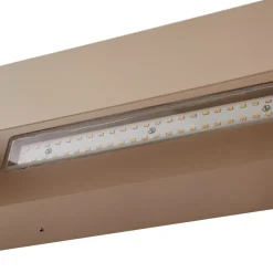 Lindby LED buiten wandlamp Lenore, beige, metaal, 36,5cm