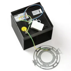 Lindby LED buiten wandlamp Glyn, zwart, metaal, 12cm, IP44