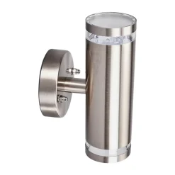 Lindby LED buiten wandlamp Tiberius, roestvrij staal, omhoog/omlaag, IP44