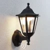 Lindby LED buiten wandlamp Iavo, sensor, zwart, lantaarn
