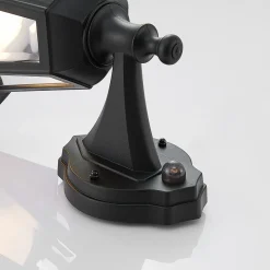 Lindby LED buiten wandlamp Iavo, sensor, zwart, lantaarn