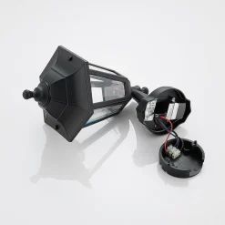 Lindby LED buiten wandlamp Iavo, sensor, zwart, lantaarn