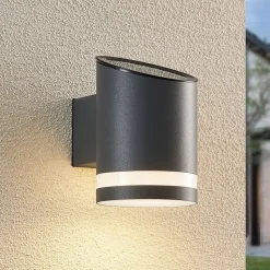 Lindby LED buiten wandlamp Bentlas, antraciet, IP44