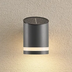 Lindby LED buiten wandlamp Bentlas, antraciet, IP44