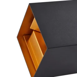 Lindby LED buiten wandlamp Nivar, hoekig, zwart/goud, IP54