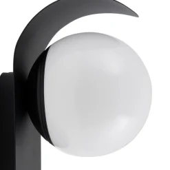 Lindby LED buiten wandlamp Lacie, sensor, zwart/wit, aluminium