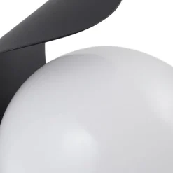 Lindby LED buiten wandlamp Lacie, sensor, zwart/wit, aluminium