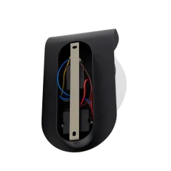 Lindby LED buiten wandlamp Lacie, sensor, zwart/wit, aluminium