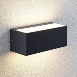 Lindby LED buiten wandlamp Nienke, 23 cm, zeewaterbestendig, IP65