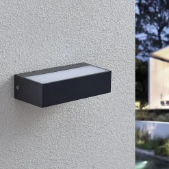 Lindby LED buiten wandlamp Nienke, 17 cm, zeewaterbestendig, IP65