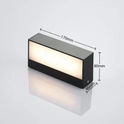 Lindby LED buiten wandlamp Nienke, 17 cm, zeewaterbestendig, IP65