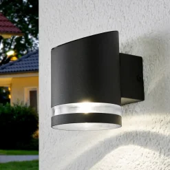 Lindby LED buiten wandlamp Melinda, 9 cm, roestvrij staal