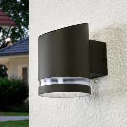 Lindby LED buiten wandlamp Melinda, 9 cm, roestvrij staal