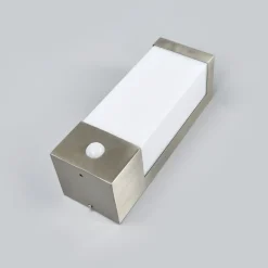 Lindby LED buiten wandlamp Severina, 25 cm, sensor, staal