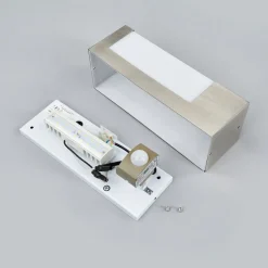 Lindby LED buiten wandlamp Severina, 25 cm, sensor, staal