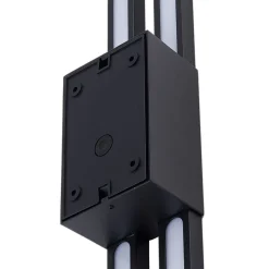 Lindby LED buiten wandlamp Sakari, zwart, aluminium, 59 cm hoog